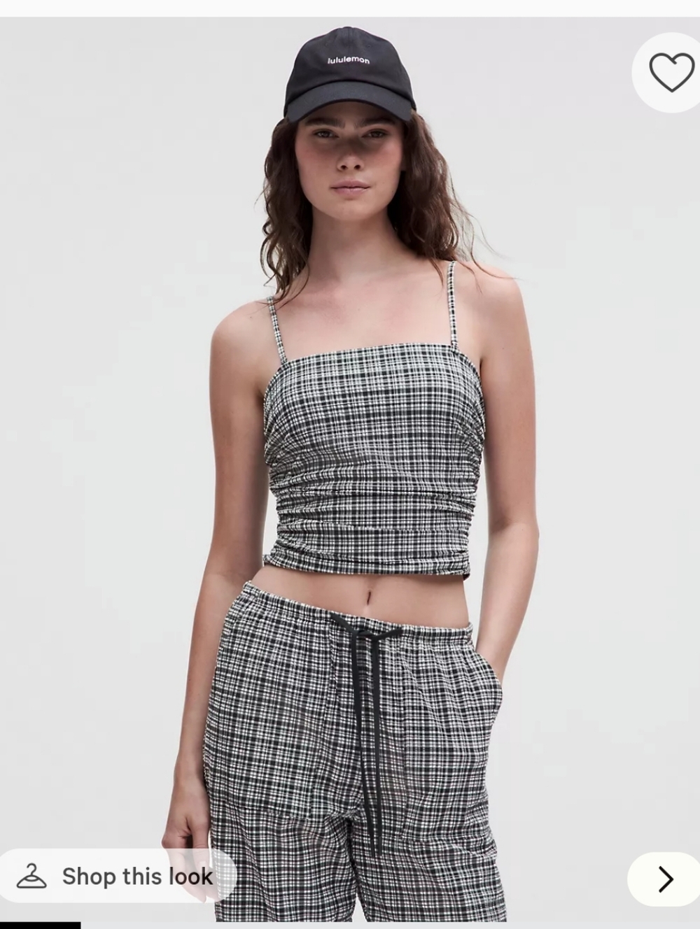 NWT Lululemon Seersucker Check Strappy Tank Top - Medium - Black & White